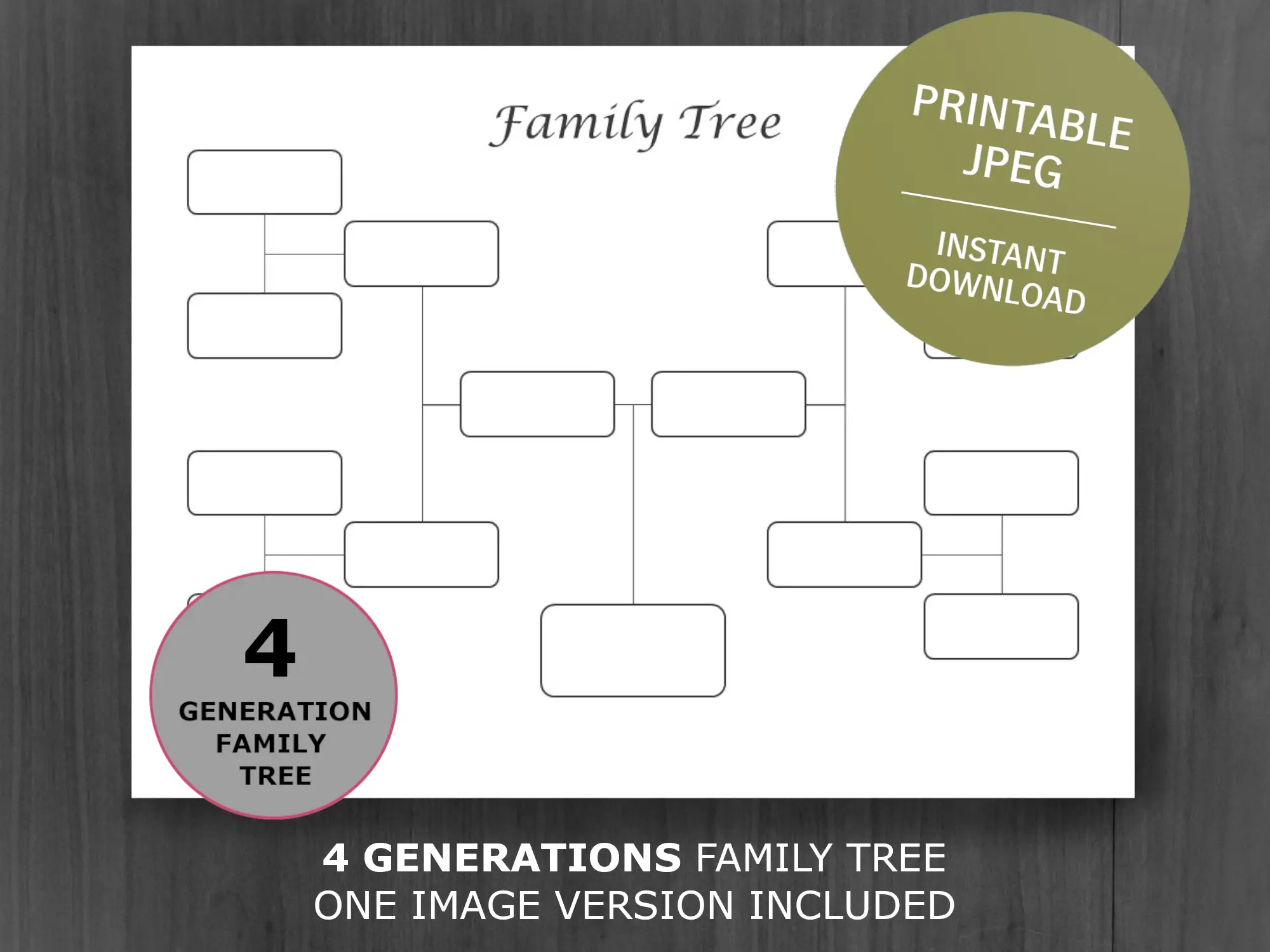 Free 4 Generations Family Tree Template