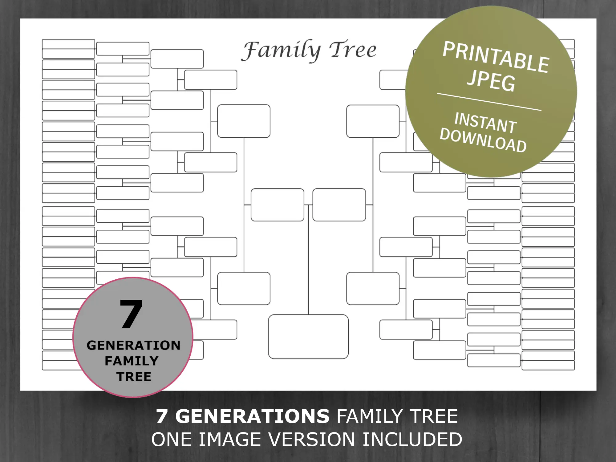 Free 7 Generations Family Tree Template