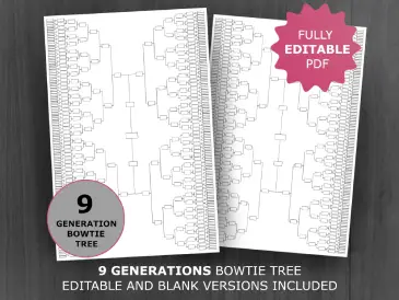 9 Generations Bowtie Tree Template